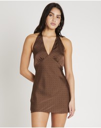 Alice In The Eve - Harper Satin Halter Mini Dress