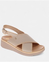 Mia Vita - Celia Wedge Sandal - Beige