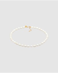 Elli Jewelry - Necklace Choker Baroque with Freshwater Cultured Pearls in 925 Sterling Silver Gold Plated