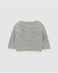 Bebe by Minihaha - Otto Stripe Organic Knitted Cardigan - Babies