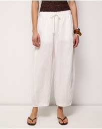 AERE - Bay Linen Barrel Leg Pants