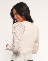 Petal & Pup - Hartley Multi Weave Knit Sweater - Cream