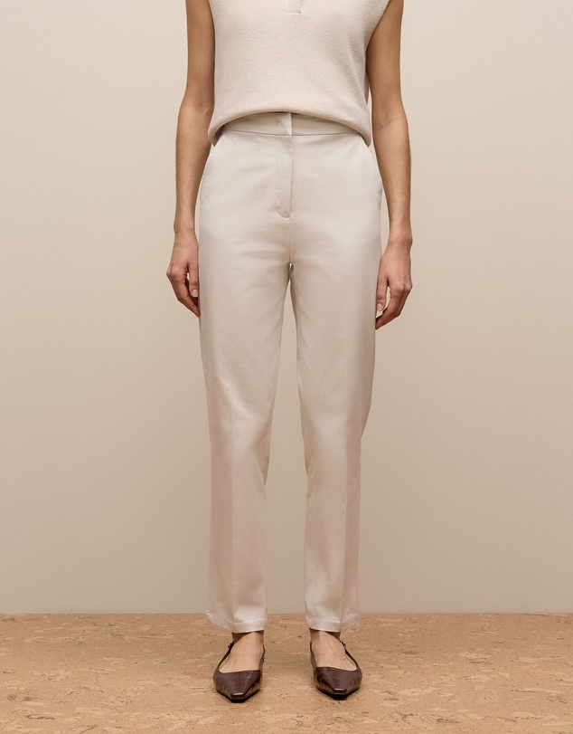 Trenery - Cotton Bi-stretch Pant in Stone