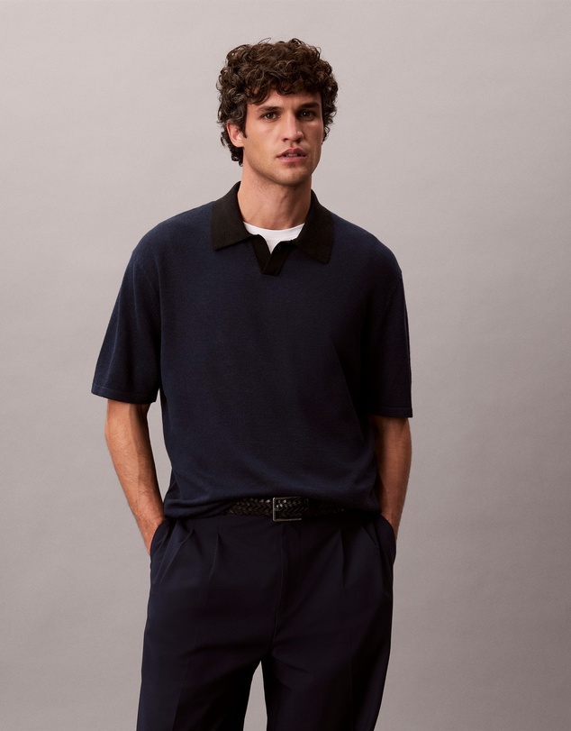 Calvin Klein - Linen Blend Polo Sweater