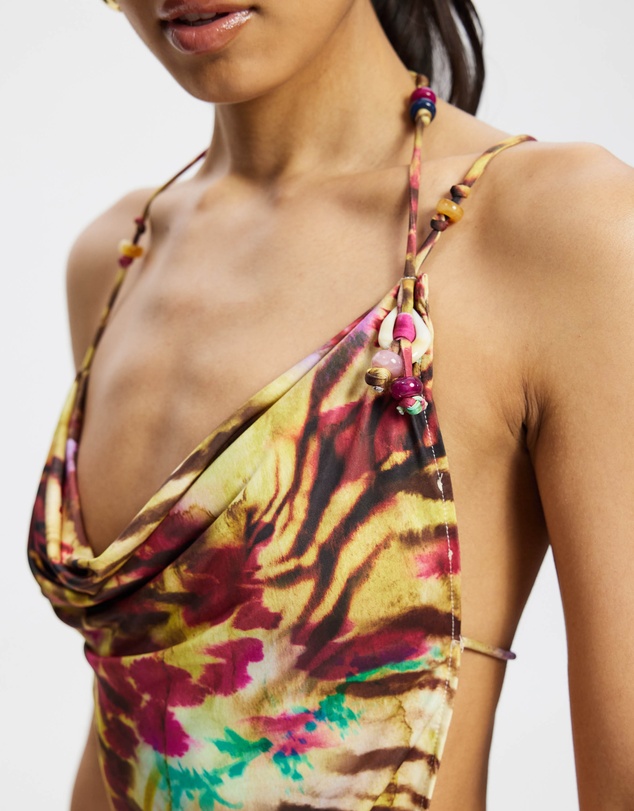 Jaded London - Beaded Cowl Backless Top