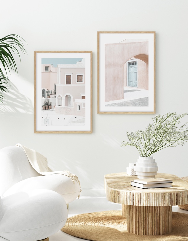Olive et Oriel - House Of Peach Santorini Art Print
