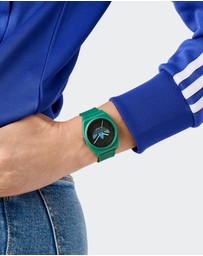 adidas Originals - Project Two Analogue 38mm Black Dial and Green Resin Strap