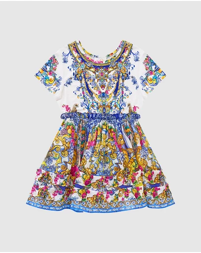 Camilla - Tee Mini Dress With Woven Frill Tutu Skirt - Kids-Teens
