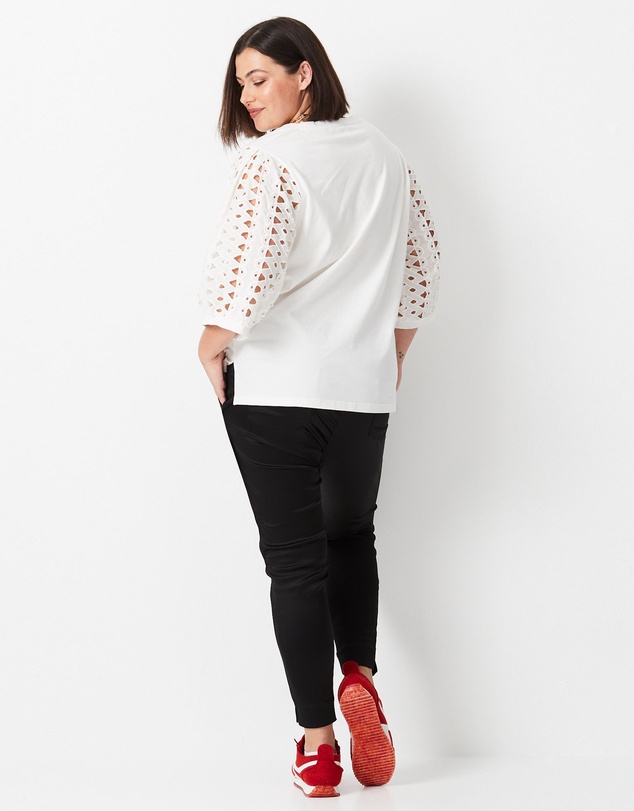 17 Sundays - Cutwork Lace Sleeve Top