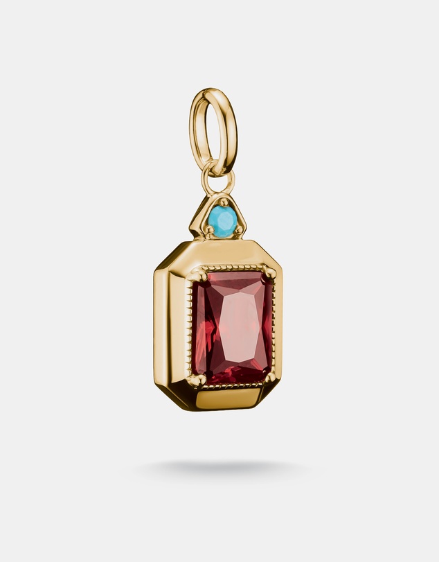THOMAS SABO - THOMAS SABO Octagon Pendant with Red Zirconia Stone Elyndra