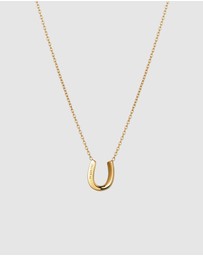 Elli Jewelry - Necklace Crystal Horseshoe 925 Sterling Silver Gold-Plated