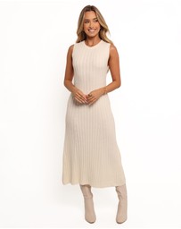 Petal & Pup - Kellie Knit Midi Dress - White