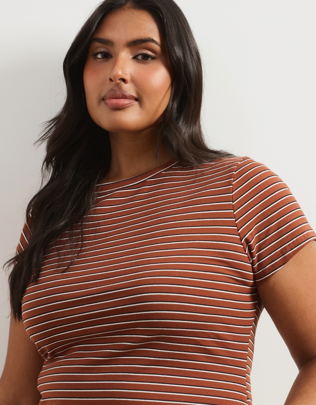 Atmos&Here Curvy - Layla Short Sleeve Stripe Tee