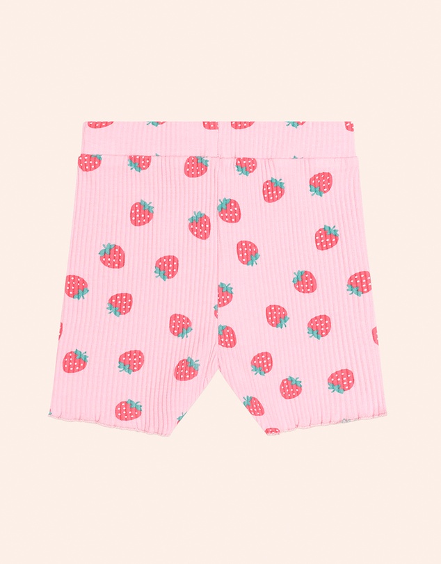 Huxbaby - Strawberry Print Rib Bike Shorts - Kids