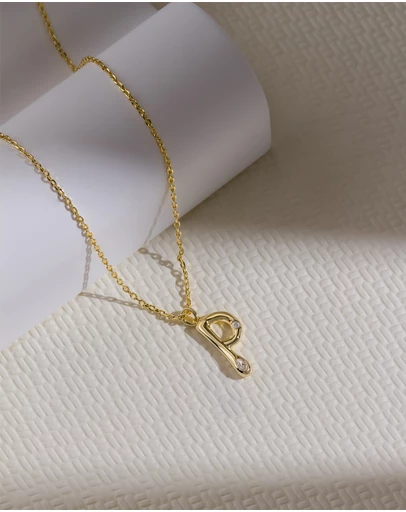 Wanderlust + Co - Alphabet Bubble Pendant Necklace - Letter P