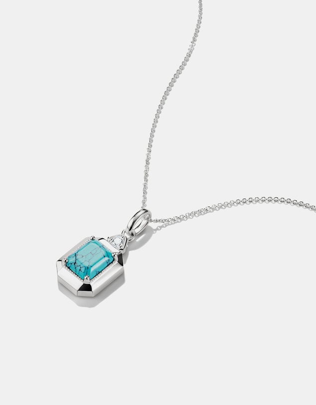 THOMAS SABO - THOMAS SABO Necklace with Imitation Turquoise Octagon Pendant