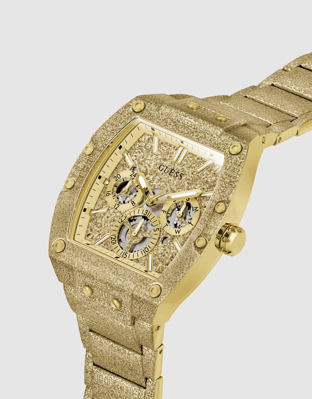 GUESS - GUESS Mens Gold-Tone Multifunction Watch