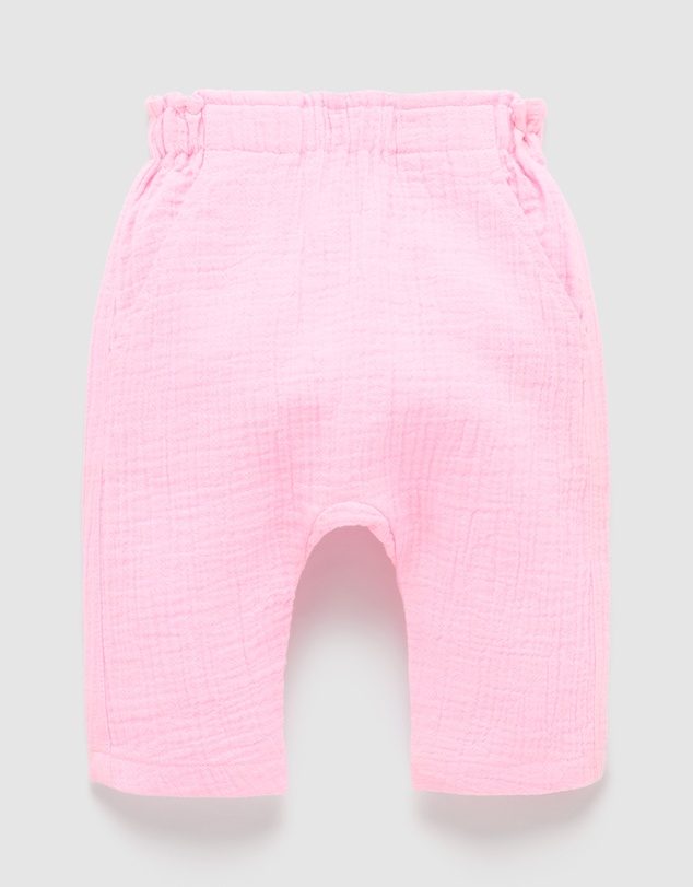 Purebaby - Slouchy Crinkle Cotton Pants-Kids-Babies