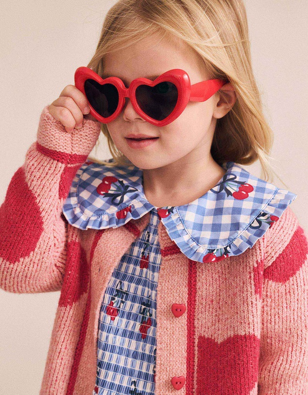 Huxbaby - Cherry Gingham Shirred Dress - Babies-Kids