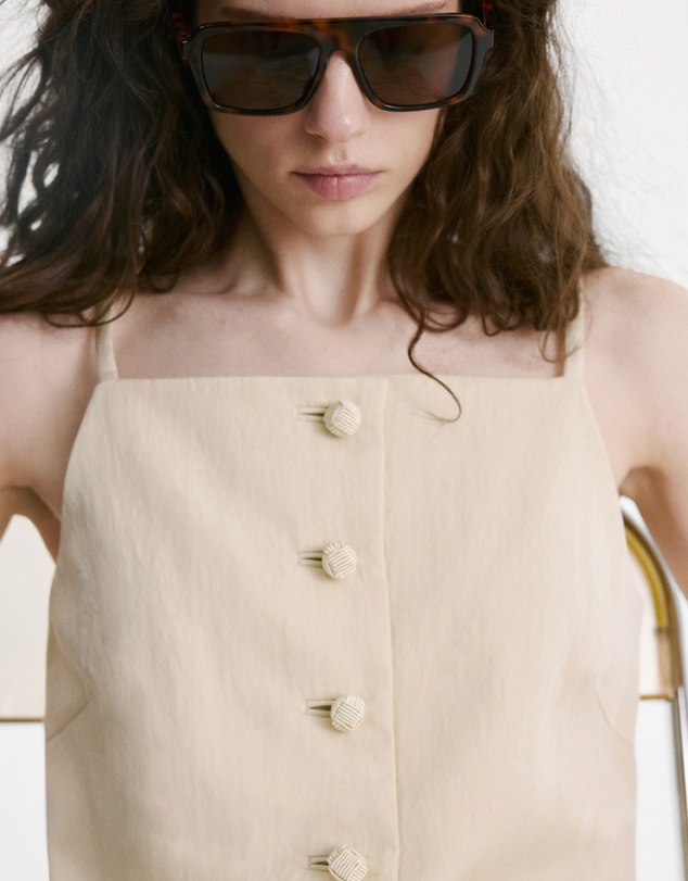 M.N.G - Lyocell Button Top