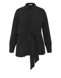 City Chic - Plus size Telia Side Tie Shirt - black