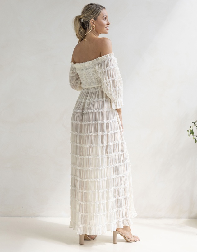 Angel Maternity - Marianna Sheer Maternity Photoshoot Dress in White