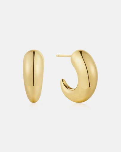 Ania Haie - Gold Large Dome Stud Hoop Earrings