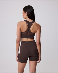 Upstate - Contour+ Mesh Back Crop - Ground Coffee