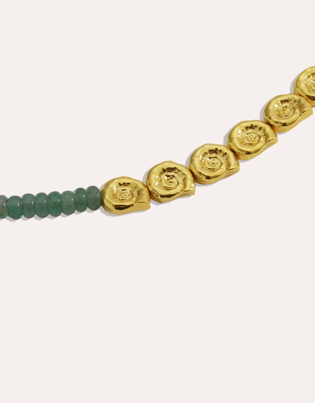 Ottoman Hands - Waterproof Emerald Beaded Necklace