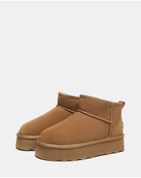 EVERAU - Australian Shepherd Ugg Thick Bottom Ronnie Cow Suede Upper UGG Boots