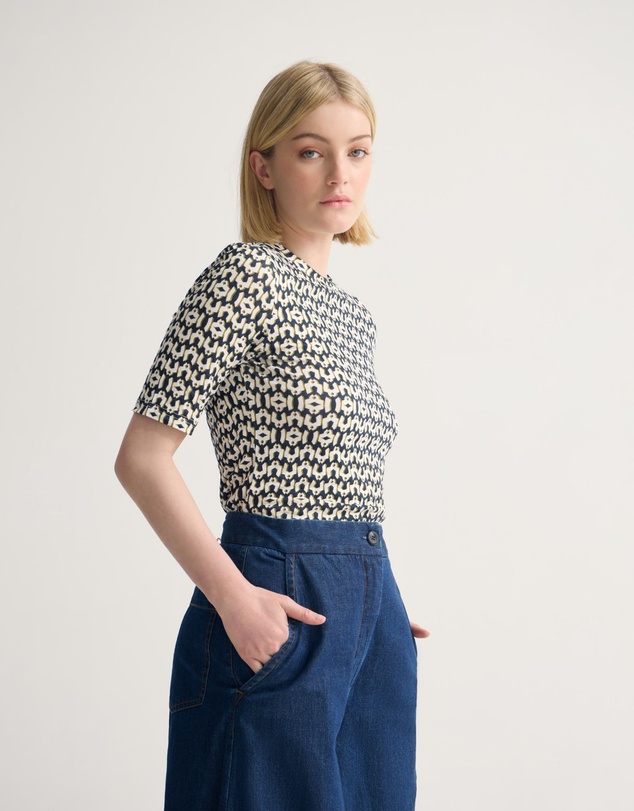 Oxford - Imogen Printed Jersey Top