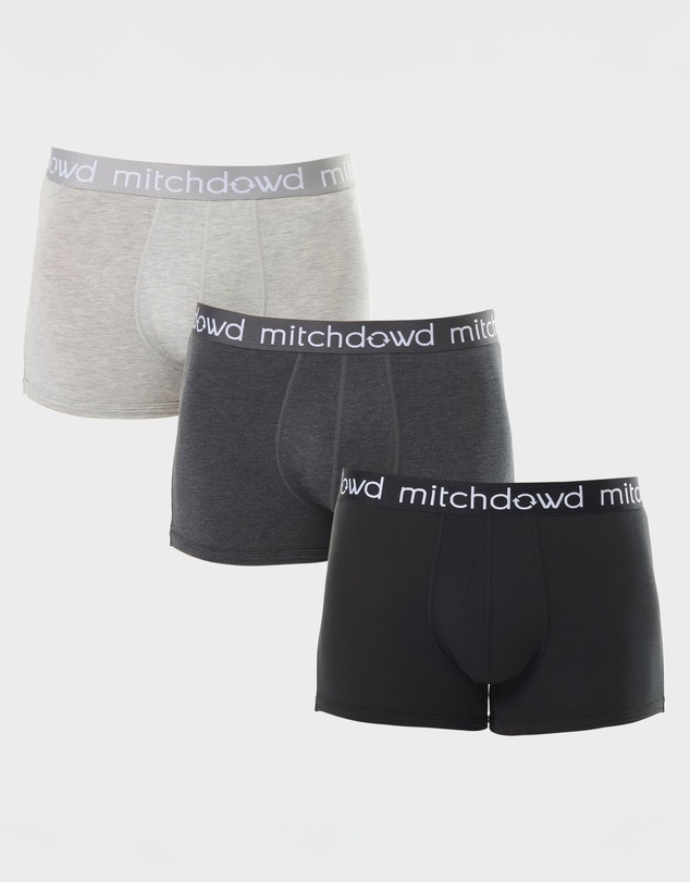 Mitch Dowd - Mens Plain Bamboo Trunk 3 Pack - Multi
