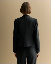 Trenery - Single Breasted Cropped Blazer in Black