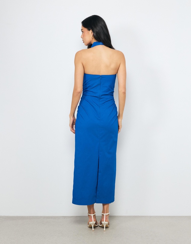AERE - Calla Draped Neck Cotton Midi Dress