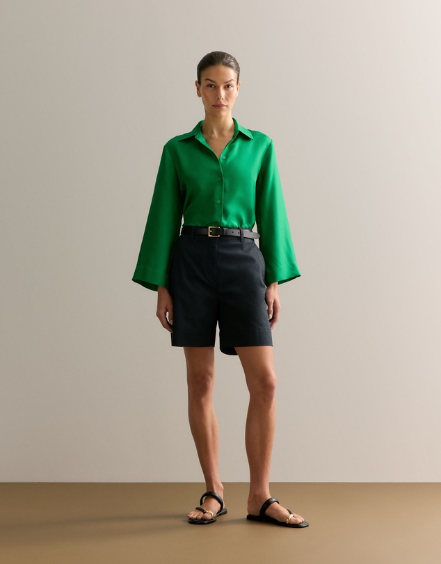 Trenery - Stretch Cotton Double Cloth Short in Black