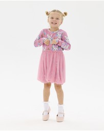 Rock Your Kid - Hunny Bunny Long Sleeve Bubble Dress in Peach