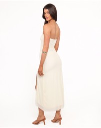 Petal & Pup - Iridessa Strapless Midi Dress - Yellow Floral