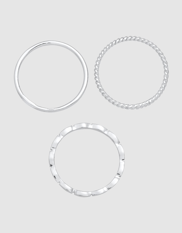 Elli Jewelry - Twisted Ring Set in 925 Silver