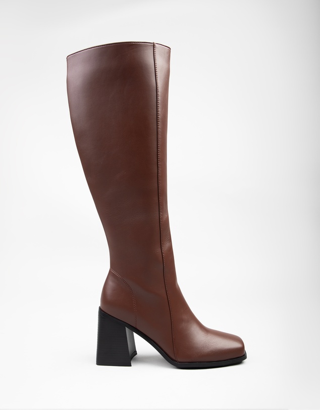 RAID - Sterling high block heeled knee boots in Brown