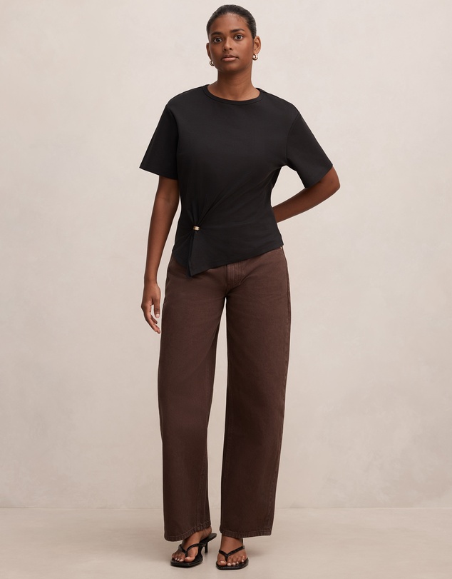 Forever New Petite - Emma Petite Mid Rise Barrel Jeans