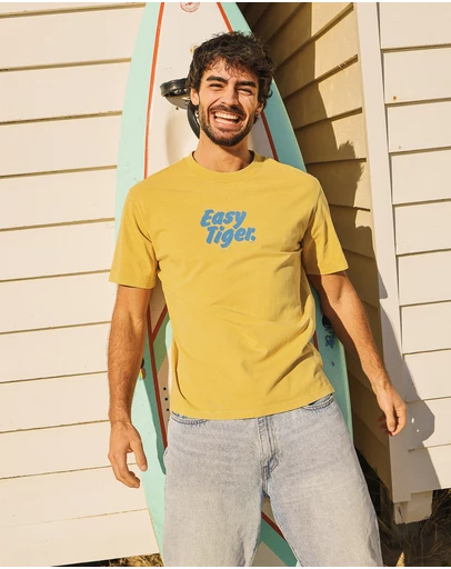 Skwosh - Easy Tiger Slang Tee in Mustard