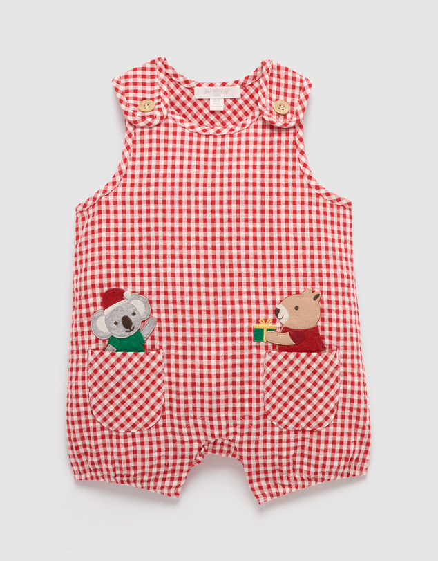 Purebaby - Gingham Romper-Kids-Babies