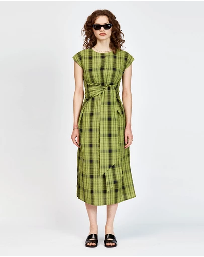 bul - Peron Dress Olive Black Check