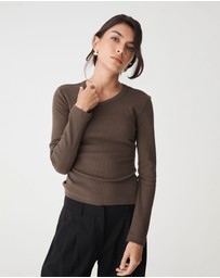 Forcast - Devon Long Sleeve Rib Tee