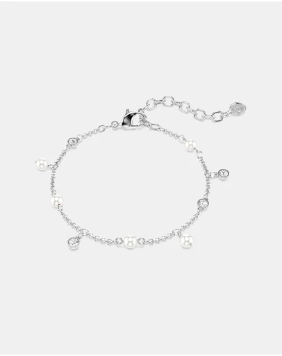 Swarovski - Imber Bracelet, Crystal Pearl, Round Cut, White, Rhodium Plated