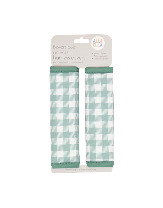All 4 Ella - Harness Covers Gingham Sage