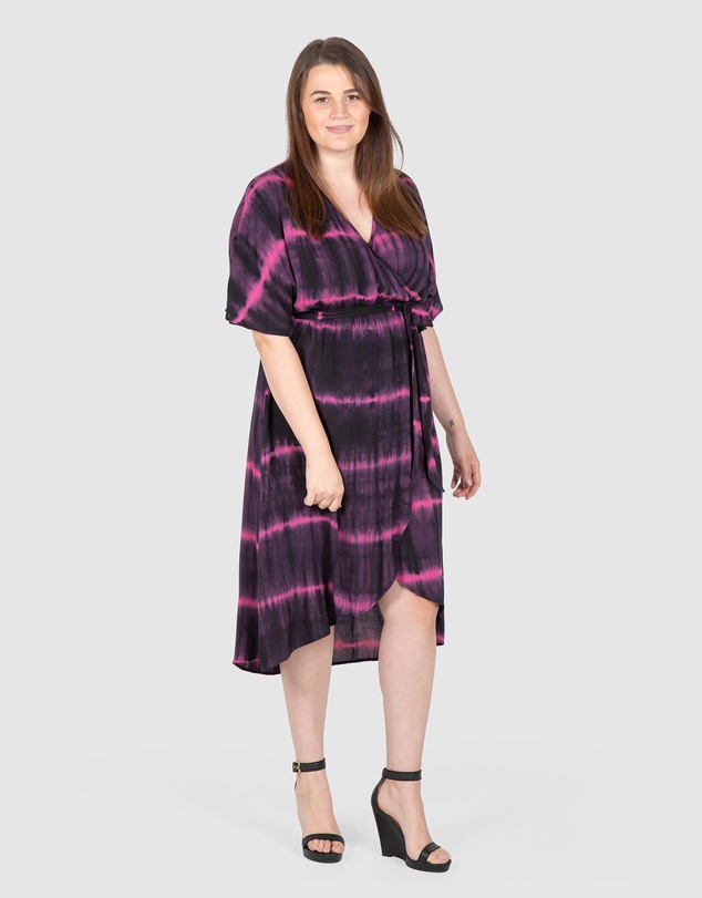 Love Your Wardrobe - Milah Tie Dye Wrap Dress