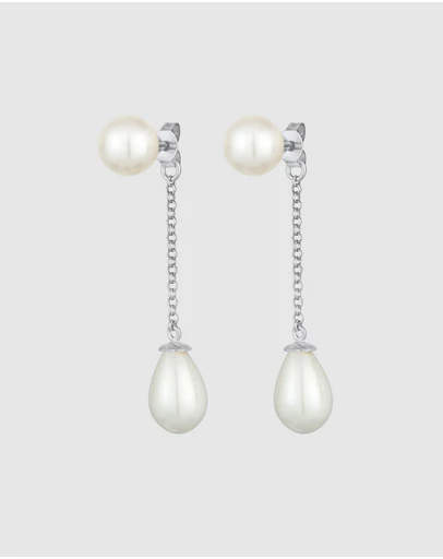 Elli Jewelry - Earrings Earjacket Drop Trend with shell core pearls in 925 sterling silver