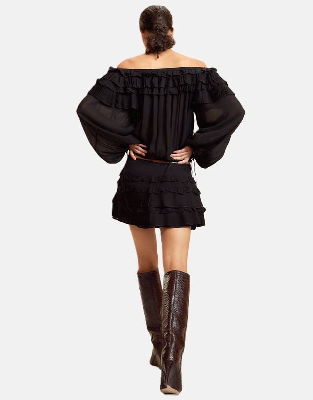 Cynthia Rowley - Ruffle Pleated Micro Skirt