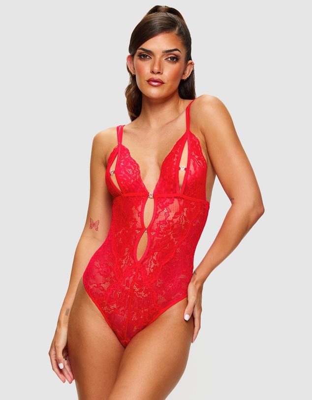Ann Summers - Diamond Heart Crotchless Bodysuit